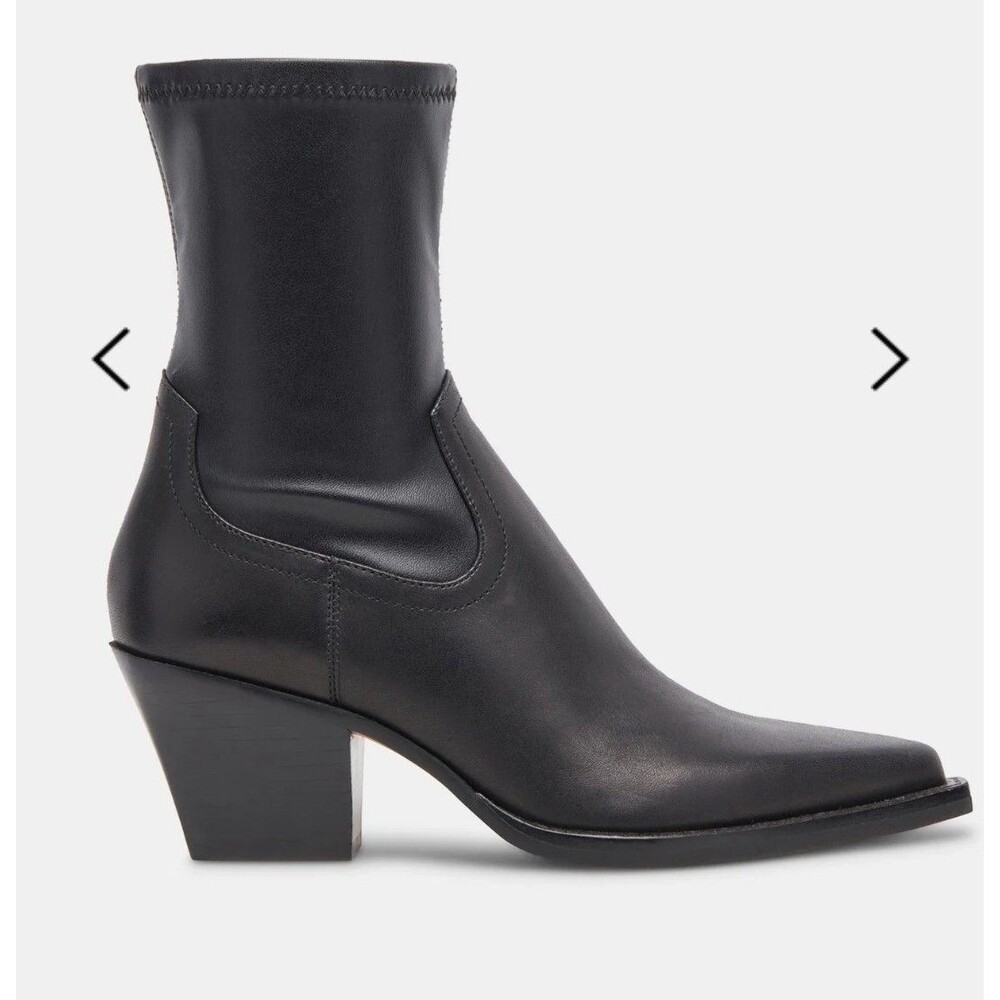 Anthropologie Dolce Vita Black Leather Rutger Ankle Boots Size 8.5 NEW